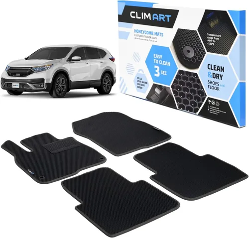 CLIM ART WaterTrap FL011417021 - Alfombrillas de automóvil de ajuste personalizado para Honda CR-V 2017-2022, primera y 2ª fila, alfombrillas para