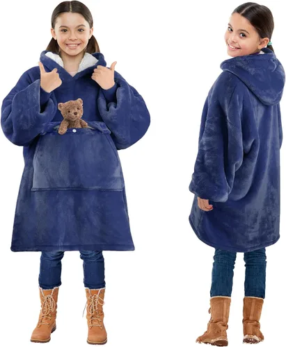 Miniatura 17 de Solaris Zebra - Sudadera con capucha estilo manta para niños con diseño con temática de amor, acogedora y cálida de forro polar Sherpa, para Corazón