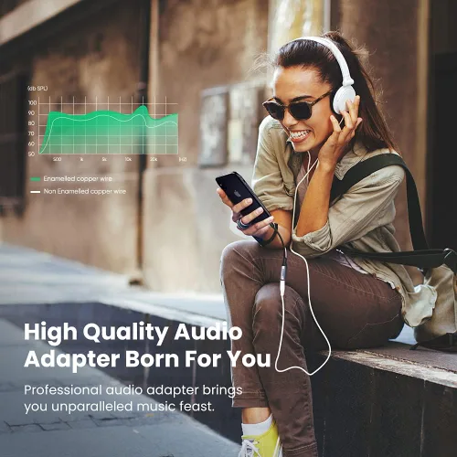 Miniatura 8 de Adaptador de auriculares UGREEN para iPhone, conector Lightning a 3.5mm, certificado Apple MFi, conector de audio auxiliar Lightning, dongle Gris