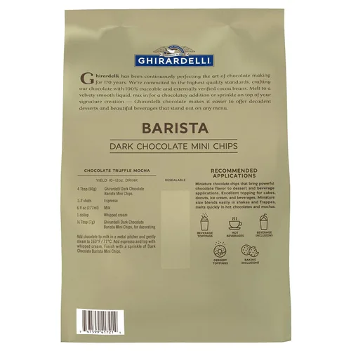 Miniatura 5 de Ghirardelli Chocolate Company - Mini chips barista de chocolate oscuro, 10,000 por libra, bolsa de 5 libras (paquete de 1)