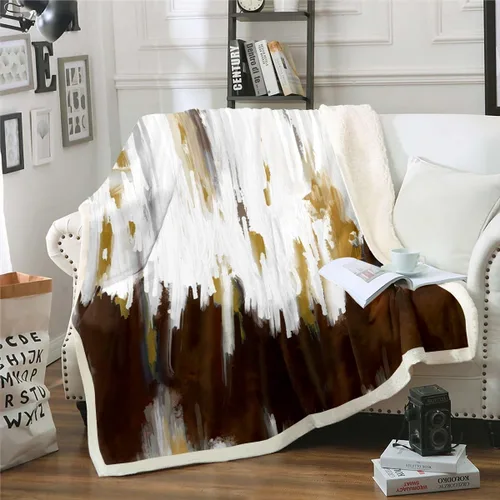 Miniatura 17 de Erosebridal Manta de sherpa moderna para niños y adolescentes, color naranja, verde azulado, negro, manta para silla, manta de forro polar con rayas