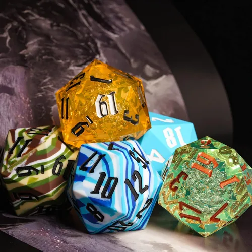 Miniatura 6 de 55mm de silicona D20, dado único de 20 lados gigante D20 grande D20, colores camuflaje, tacto suave y cómodo, rebote perfecto, para juegos de rol