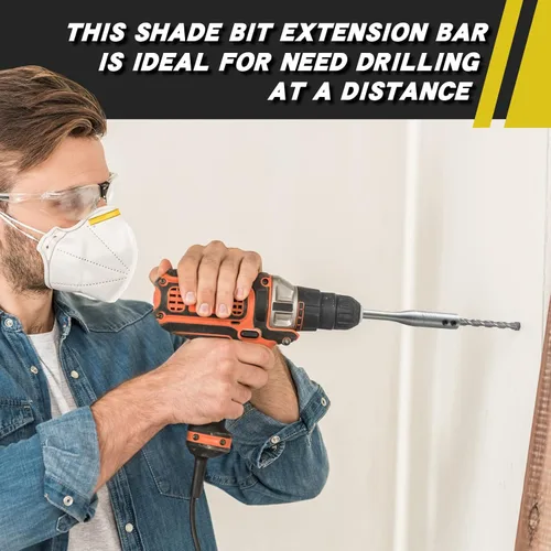 Miniatura 4 de Extensión de broca 6, broca de acero al carbono de 12 pulgadas con llave inglesa para torneadores de madera, accesorios de construcción (12 piezas)