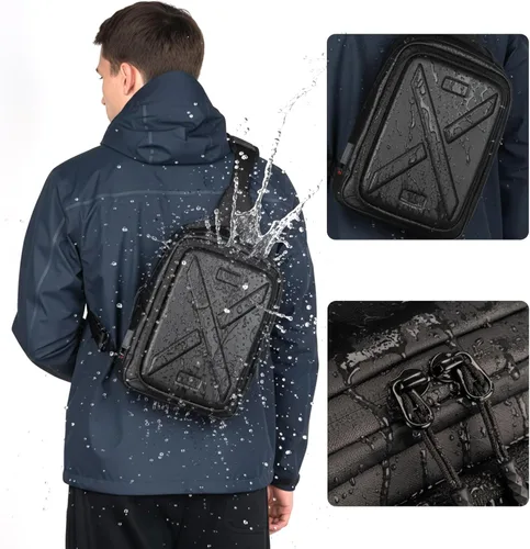 Miniatura 3 de Besnfoto Funda rígida para cámara, bolsa cruzada para cámara, pequeña bolsa impermeable para fotografías sin espejo y cámaras réflex digitales Negro