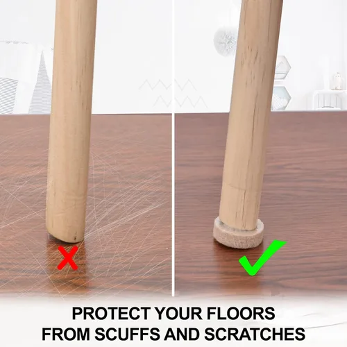 Miniatura 4 de 73 almohadillas de fieltro para muebles, protectores de suelo para sillas, autoadhesivos, protectores de patas de silla para suelos de madera dura