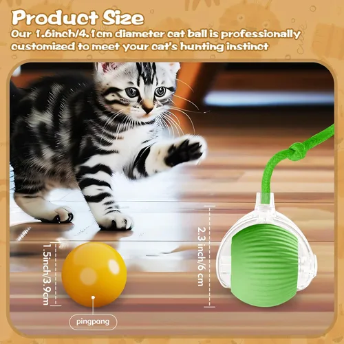 Miniatura 5 de Pelota interactiva para gatos de interior, bola para mascotas, juguete automático mejorado 2025 para gatos adultos aburridos de interiores, juguete