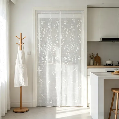 Miniatura 11 de Cortina blackout con diseño de ondas a rayas con ojales para ventana y puerta, cortinas térmicas para puertas, 1 panel