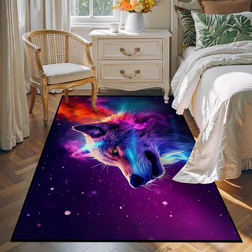 Miniatura 13 de Alfombra de Área Galaxia de 5' x 7', Dormitorio Sala de Estar para Niñas Niños Varones Alfombra Nebulosa Vórtex Tapetes Púrpura Azul Nube galaxy 1