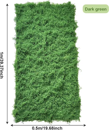 Miniatura 2 de Musgo artificial para manualidades, 19.68 x 39.37 pulgadas, musgo artificial para decoración de plantas de interior, césped sintético verde oscuro