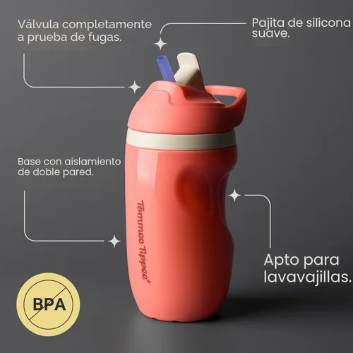 Miniatura 3 de Tommee Tippee Vaso con Pajita Deportivo Aislado a Prueba de Derrames, más de 12 meses, 9 onzas, taza para beber de entrenamiento para niños azul