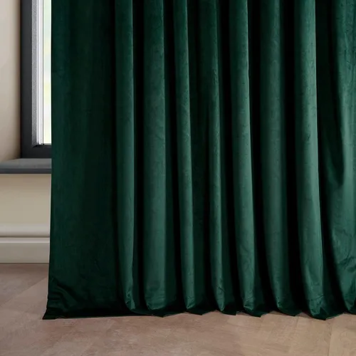 Miniatura 6 de HPD Half Price Drapes Signature - Cortinas opacas de terciopelo extra anchas para dormitorio (1 panel), 100 pulgadas de ancho x 84 pulgadas de Verde