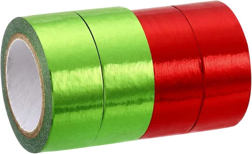 Miniatura 8 de PATIKIL Cinta adhesiva metálica Washi de 0.591 in x 16.4 ft, 4 unidades de papel de arte para espejo, autoadhesivas, para bricolaje, manualidades