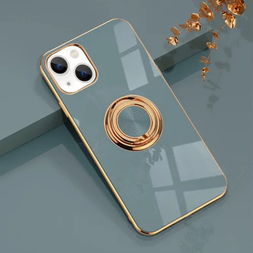 Miniatura 95 de Compatible con iPhone 11 Kickstand, anillo de rotación de 360 grados integrado con borde de oro rosa brillante que funciona con soporte magnético
