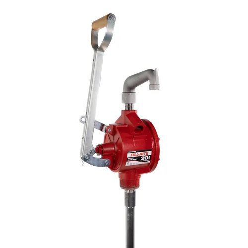 Miniatura 8 de Fill-Rite FR152 bomba de mano de pistón con manguera y boquilla, color rojo