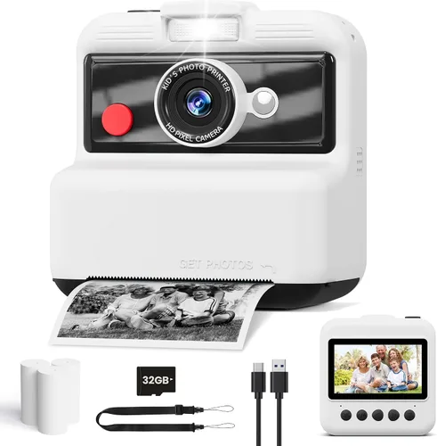 Miniatura 9 de Cámara de impresión instantánea para niños, cámara de impresión instantánea UHD de 48MP/2.5K, regalos de cumpleaños de Navidad para niñas y niños