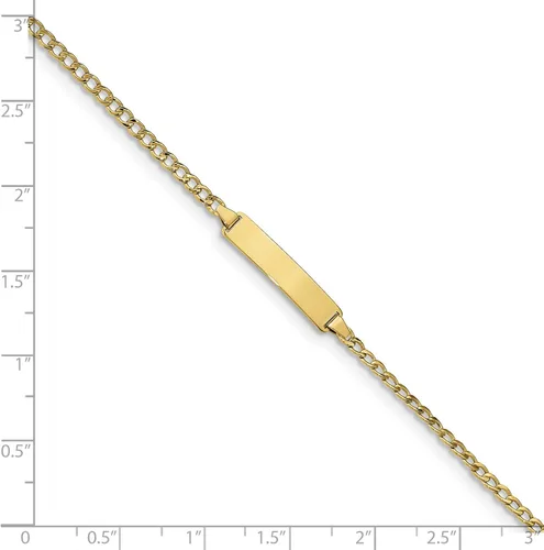 Miniatura 3 de Pulsera de identificación personalizada de oro amarillo de 10 quilates de 70in