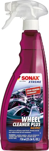 SONAX Limpiador de Llantas Plus 230400 | Limpiador de llantas sin ácido, que cambia de color, para quitar el polvo de frenos, la suciedad y la