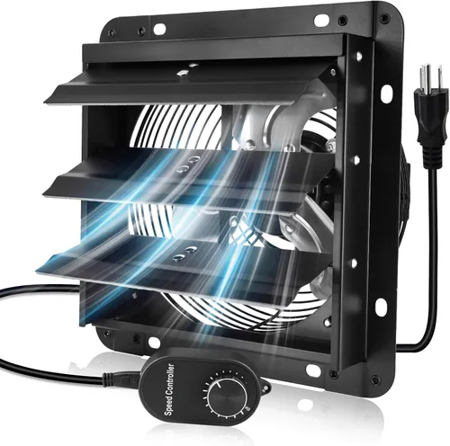 Miniatura 16 de Criditpid Ventilador Extractor de Pared con Persiana de 7 Pulgadas, Ventilador Extractor de Cocina con Interruptor de Encendido/Apagado para Ático