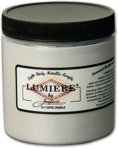 Miniatura 19 de Jacquard Lumiere Pintura para Tela de 2.25oz Turquesa Nacarado - Pintura Metálica para Tela, Cuero, Lienzo, Papel y Madera - Pintura Acrílica