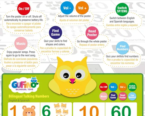 Miniatura 6 de Juguetes de Aprendizaje Bilingüe - Juguetes en Español para Niños Pequeños de 1-3 Años, Juguetes de Números Interactivos, Números para Niños