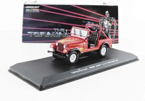 Miniatura 7 de Jeep CJ-7 Renegade 1983 de Sarah Connor - The Terminator (1984), auténtica decoración de películas, detalles cromados, neumáticos de goma reales