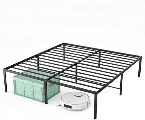 Miniatura 13 de OLIXIS 14in Metal Twin Bed Frame High with Storage Space, Sturdy Steel Slat Support with 800LBS Heavy Duty, No Box Spring Needed, Easy Assembly