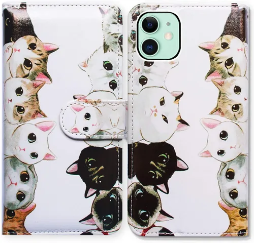 Miniatura 26 de Bcov Funda para iPhone 13 Mini, diseño de pájaro negro de cuero verde con tapa para teléfono con ranura para tarjetas, soporte para iPhone 13 Mini