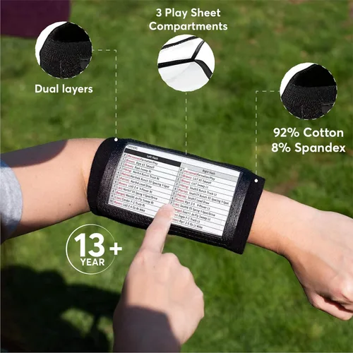 Miniatura 6 de QB Playbook Pulsera - Pulseras de juego de mariscal de campo de fútbol americano para adultos y jóvenes - Entrenador de muñeca para todos