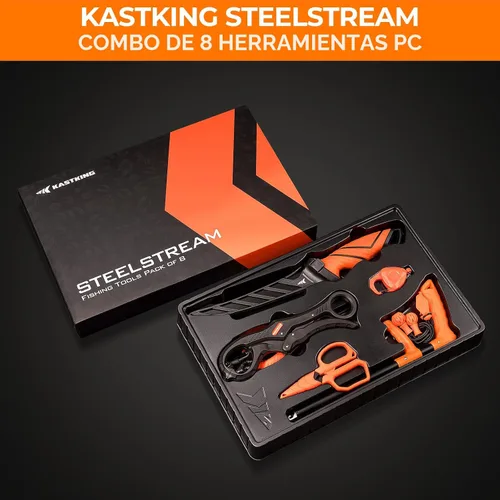 Miniatura 9 de KastKing SteelStream - Kit de herramientas de pesca de 8 piezas, alicates de pesca con cordón, cuchillo de filetear, pinza flotante para peces