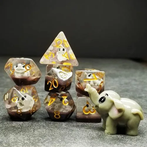 Sage's Portal - Juego de dados de Animales Familiares de Resina para D&D, Juego de dados poliédricos para Dungeons and Dragons RPG, Pathfinder,
