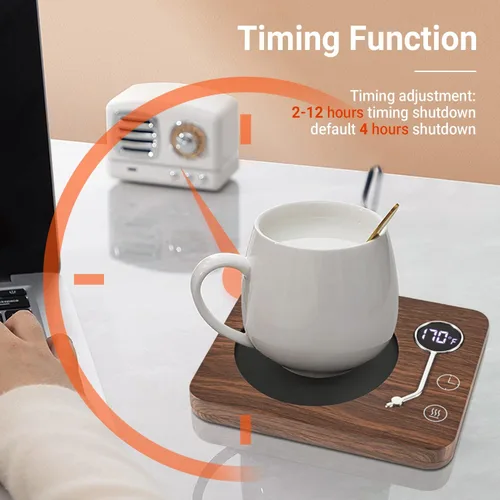 Miniatura 3 de Calentador de tazas de café, calentador de tazas CEROBEAR para escritorio, 3 controles de temperatura, 130 ℉/150 ℉/170 ℉, calentador de tazas