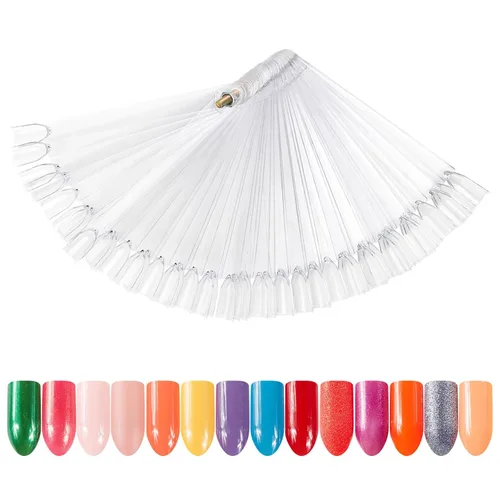 Miniatura 4 de AHIER Palitos para muestras de uñas, palitos Swatch, esmalte de uñas, en forma de abanico, puntas de arte de uñas falsas en gel para salón