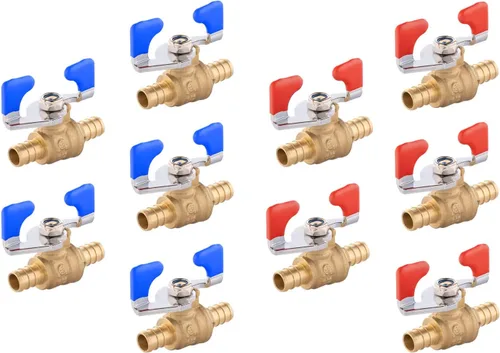 Miniatura 8 de EFIELD Válvula de bola de latón con cierre Pex de 1/2 pulgada para agua potable caliente y fría, con nivel de mariposa, (VALVE167)