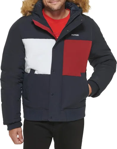 Miniatura 19 de Tommy Hilfiger Chaqueta Bomber de Esnórquel Acolchada de Tela Ártica para Hombre (Estándar y Tallas Grandes)