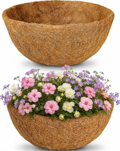 Miniatura 8 de HFHOME 4PCS 10" Dia Round Coco Liner, 10 pulgadas de fibra de coco de repuesto para cesta colgante