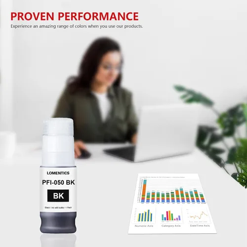 Miniatura 7 de LOMENTICS PFI-050 Depósito de tinta negra de 2.4 onzas líquidas (1 paquete, negro) – Lometic PFI-050 Reemplazo de botella de tinta para impresora