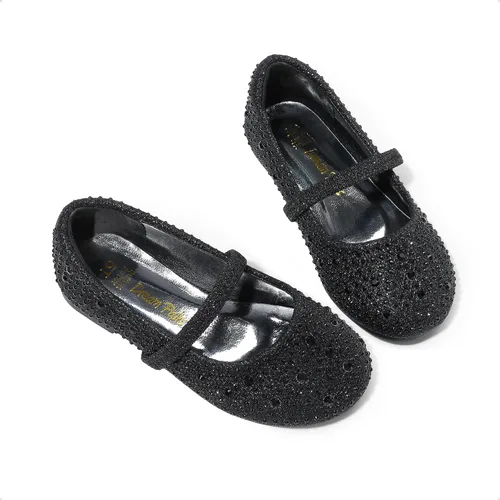 Miniatura 5 de DREAM PAIRS Mary Jane Zapatos de vestir para niñas pequeñas, zapatos planos de ballet para niña de las flores con diamantes de imitación, zapatos