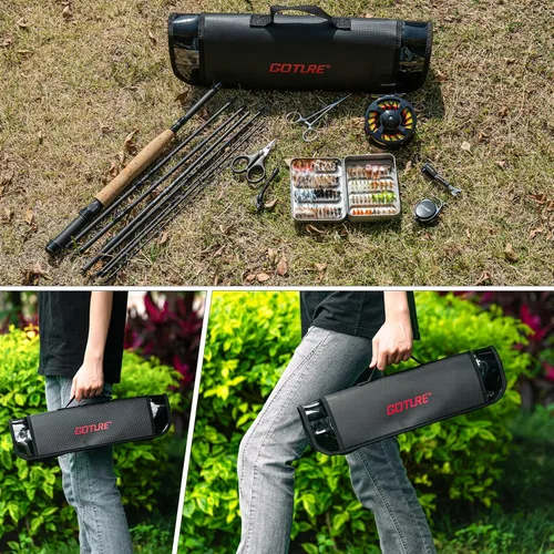 Miniatura 7 de Goture Combo de caña de pescar con mosca y carrete de 9 pies y 8 secciones, carrete de pesca con mosca preforrado, 80/90 moscas de pesca con caja