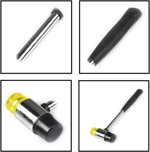 Miniatura 3 de Mazo de goma que no deja marcas, martillo de acero con mango de goma antideslizante para proyectos de bricolaje, manualidades, carpintería e