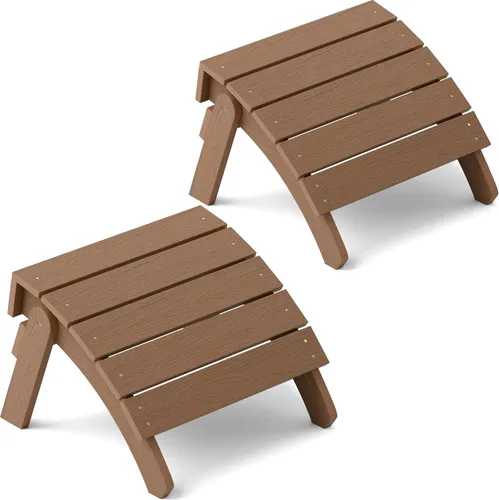 Miniatura 26 de YEFU Adirondack - Juego de 2 otomanas Adirondack, reposapiés de patio, reposapiés Adirondack plegable, resistente a la intemperie para silla Gris