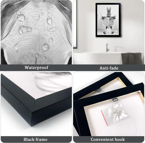 Miniatura 5 de Decoración de habitación de asno con estampados de animales, bonito cartel de citas de culo en el baño, decoración divertida para el baño, carteles
