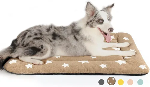 Miniatura 7 de Mora Pets Almohadilla para jaula para perros, alfombra para jaula de perrera para perros pequeños, lavable, bonita cama de estrella para mascotas