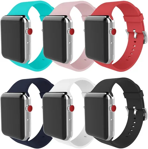 Miniatura 11 de Compatible con Apple Watch Band de 1.496 in 1.575 in 1.614 in 1.654 in 1.732 in 1.772 in 1.929 in, correa deportiva de silicona suave de repuesto