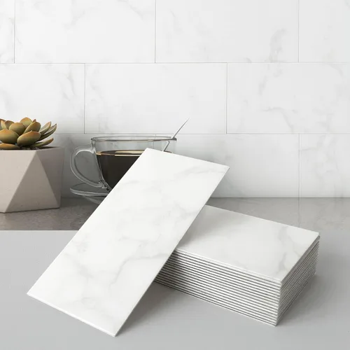 BeNice Calcomanías mate para loseta en muro de baño, impermeables, para loseta en muro de cocina, azulejos individuales de 3.85 x 7.79 pulgadas
