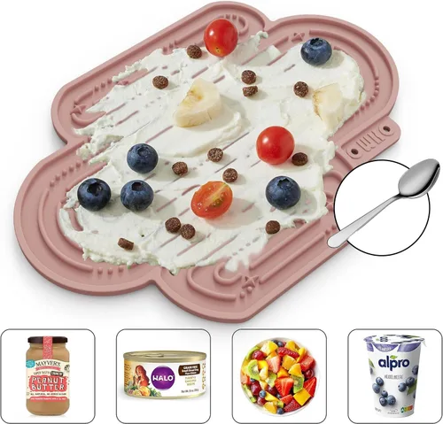 Miniatura 5 de OHMO - Alfombrilla para lamer Cactus para perros y gatos (2 unidades) Fácil de limpiar Alimentador lento para mascotas con ventosas, almohadilla
