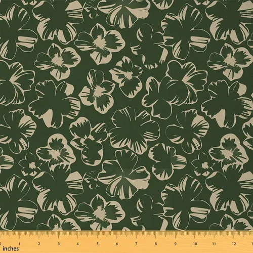 The Yard - Tela de flores verdes de The Yard - Tela decorativa de estilo vintage simple para tapicería y detalles del hogar, 1 yarda