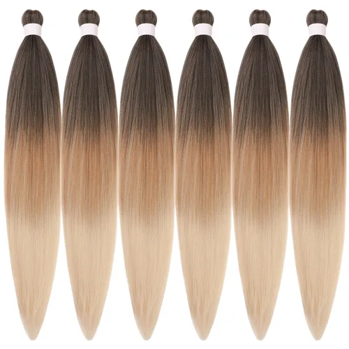 Miniatura 11 de Cabello trenzado verde azulado preestirado, hipoalergénico, sintético, color azul aguamarina, para trenzas y giros, extensiones de cabello largo