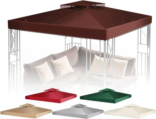 Miniatura 13 de Flexzion Cubierta de repuesto para toldo de 8 x 8 pies (7.9 ft x 7.9 ft), cubierta superior de doble nivel con protección UV30+, resistente a