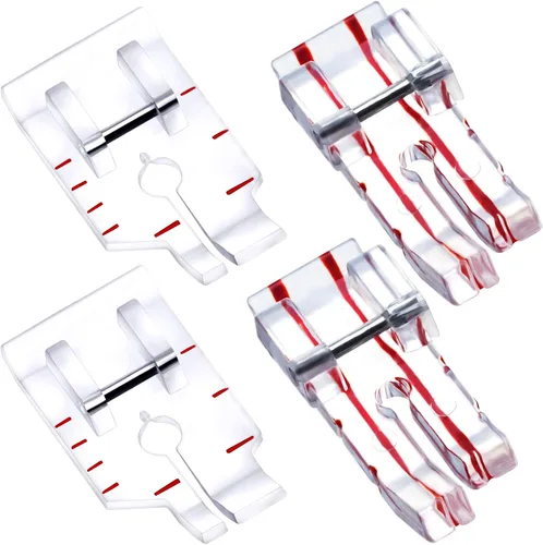 PAGOW 4 prensatelas para máquina de coser de 1/4 de pulgada (cuarto de pulgada), accesorios para máquina de coser Brother para Singer, Babylock,
