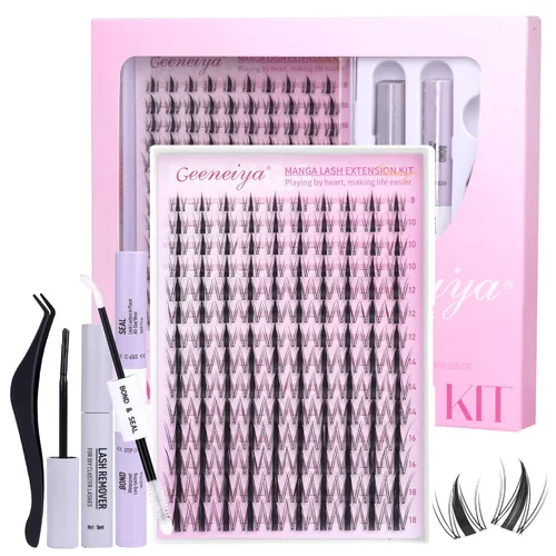 Miniatura 4 de Geeneiya Kit de Extensión de Pestañas 20D+40D, Racimos de Pestañas Suaves, Kit de Extensiones de Pestañas Naturales con Enlace de Pestañas